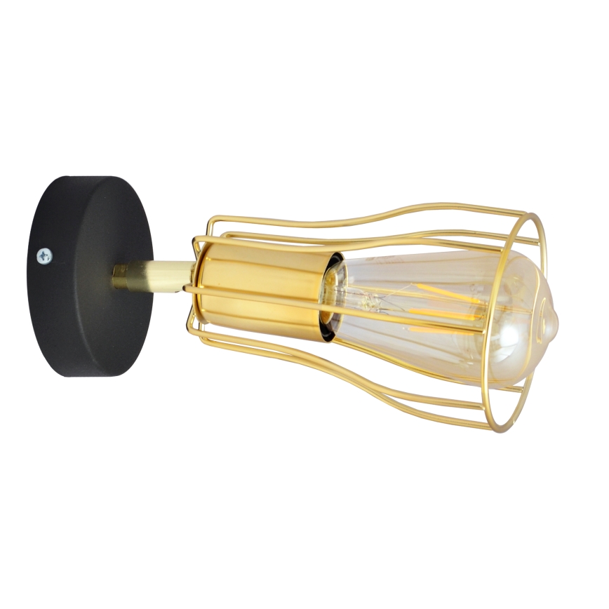 Vægspot TUBE 1xE27/15W/230V gylden/sort