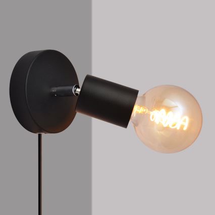 Vægspotlampe TUNE 1xE27/20W/230V sort