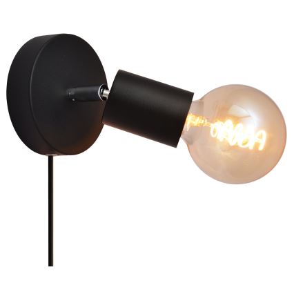 Vægspotlampe TUNE 1xE27/20W/230V sort