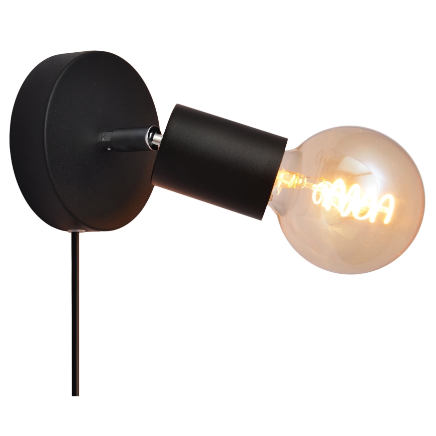 Vægspotlampe TUNE 1xE27/20W/230V sort