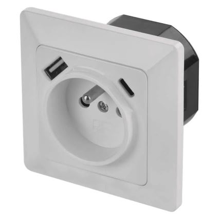 Vægstikkontakt til hjemmet med USB-A og USB-C