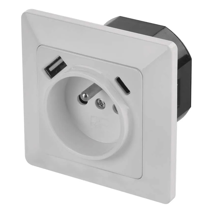 Vægstikkontakt til hjemmet med USB-A og USB-C