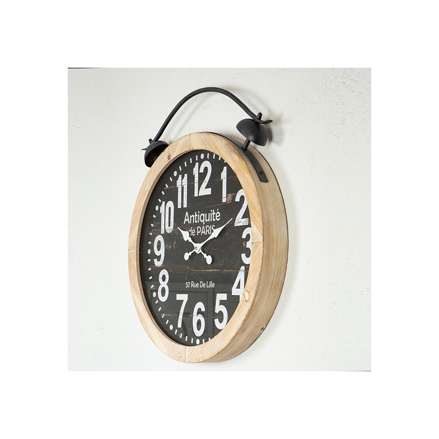 Vægur 1xAA diameter 50 cm beige/sort