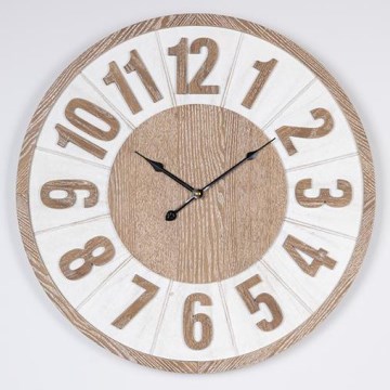 Vægur 1xAA diameter 60 cm beige/hvid