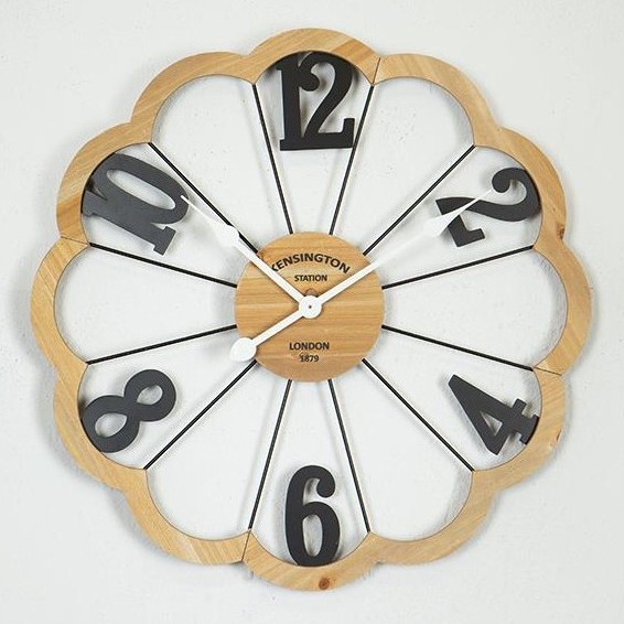 Vægur 1xAA diameter 60 cm beige/sort