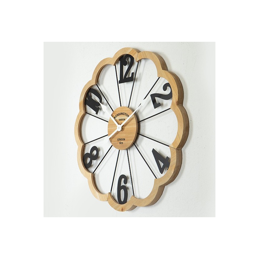 Vægur 1xAA diameter 60 cm beige/sort