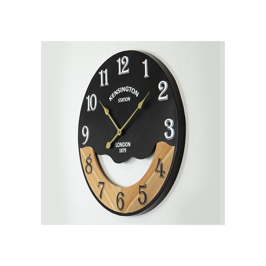 Vægur 1xAA diameter 60 cm sort/beige