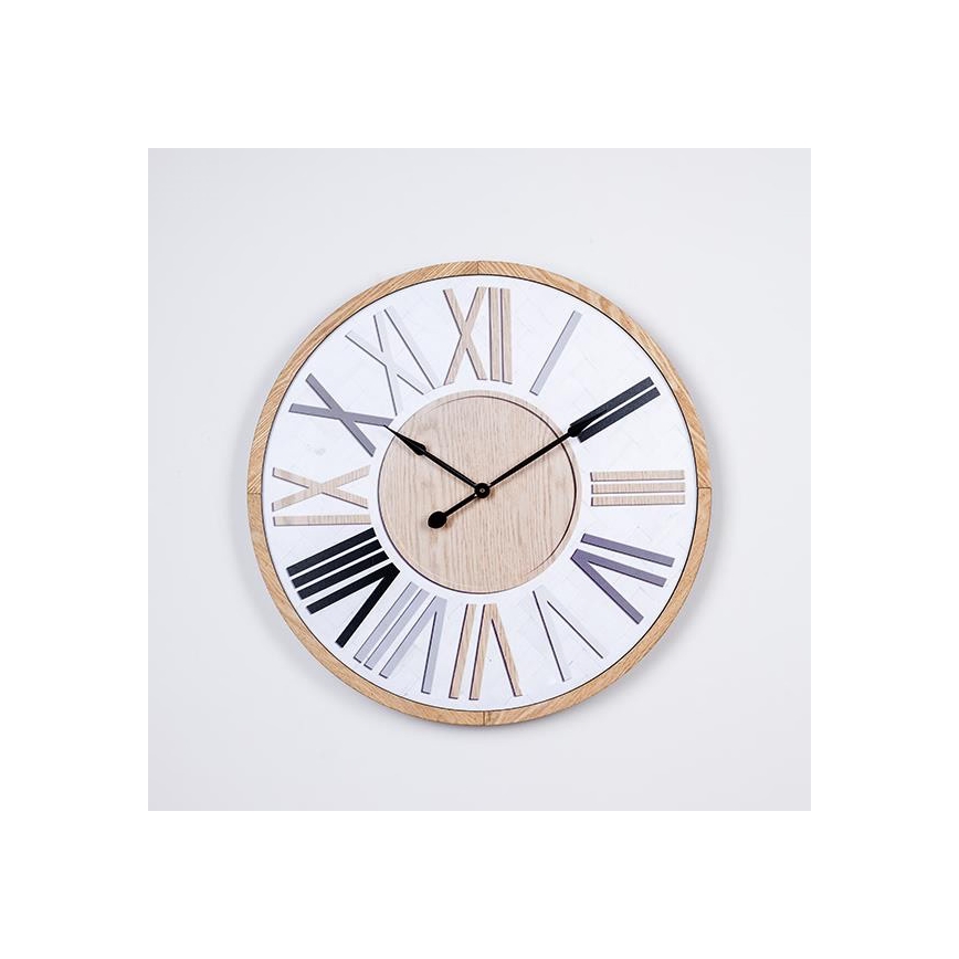 Vægur 1xAA Ø 50 cm hvid/beige