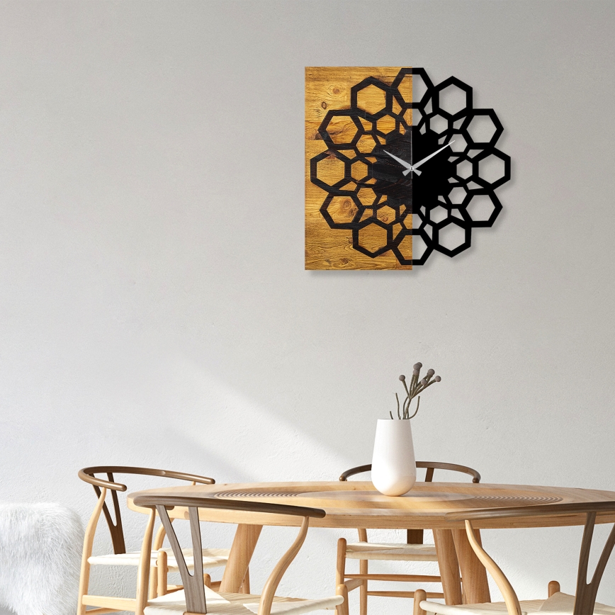 Vægur 58x58 cm 1xAA træ/metal