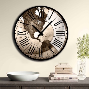 Vægur diameter 50 cm 1xAA brun