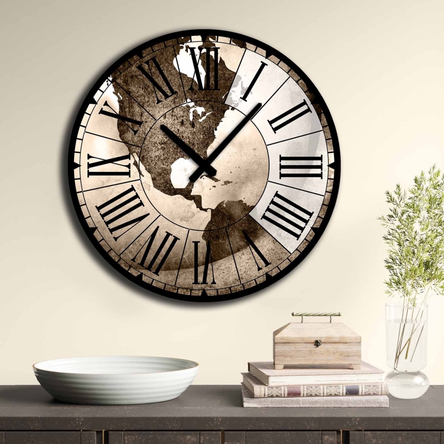 Vægur diameter 50 cm 1xAA brun
