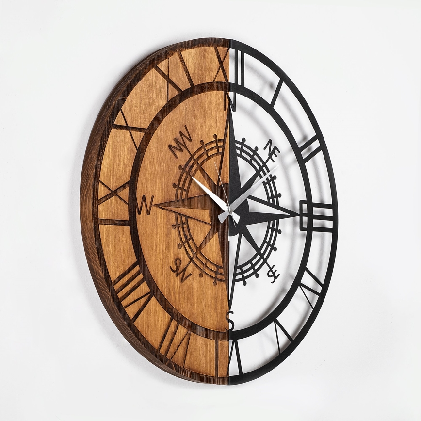 Vægur diameter 56 cm 1xAA træ/metal