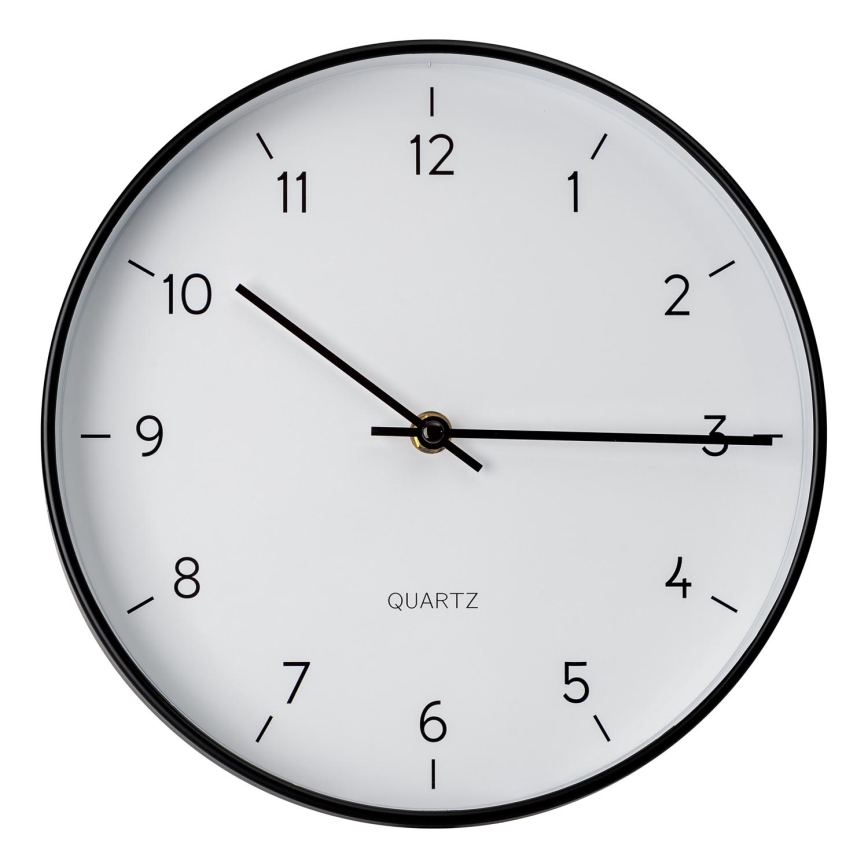 Vægur med en diameter på 25 cm, 1xAA, sort/hvid