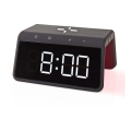 Vækkeur med LCD-skærm og trådløs oplader 15W/5V 1xCR2032 sort