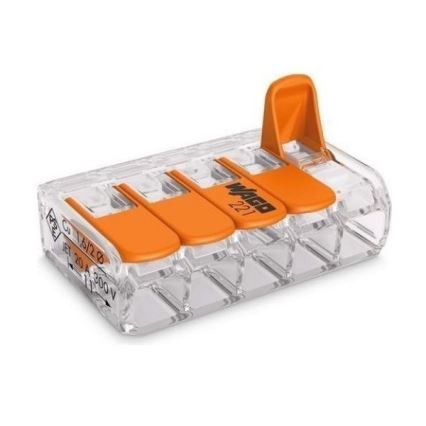 WAGO 221-415 - Samlemuffe COMPACT 5x4 450V orange