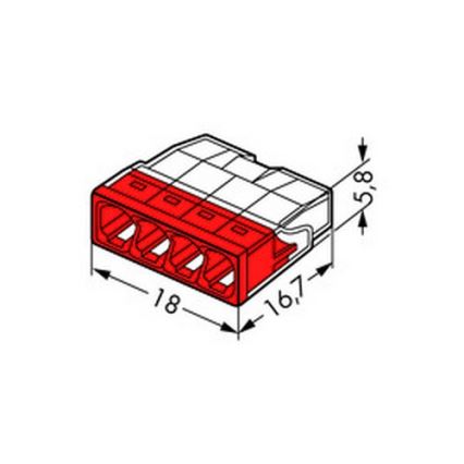 WAGO 2273-204 - Samlemuffe COMPACT 4x2,5 450V rød