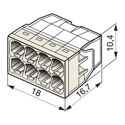 WAGO 2273-208 - Samlemuffe COMPACT 8x2,5 450V hvid