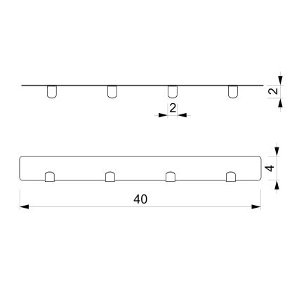 Wall towel holder 40 cm hvid