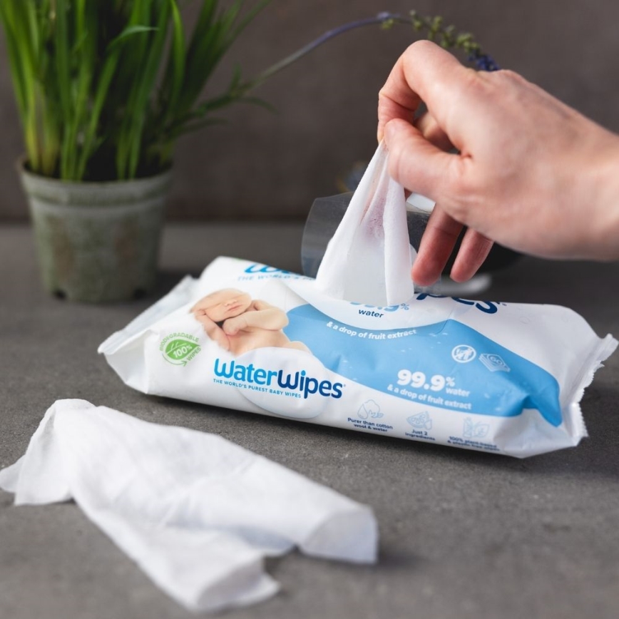 WaterWipes - 9x Vådservietter 60 stk. (540 stk.) plastfri