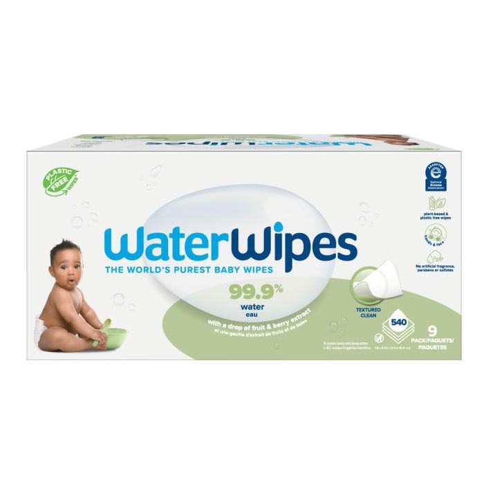 WaterWipes - 9x Vådservietter Soapberry 60 stk. (540 stk.) plastfri