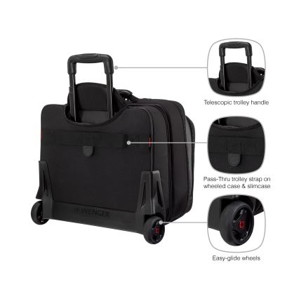 Wenger - Rejsetaske på hjul 23 l 17" + Laptoptaske 15,4" Potomac sort
