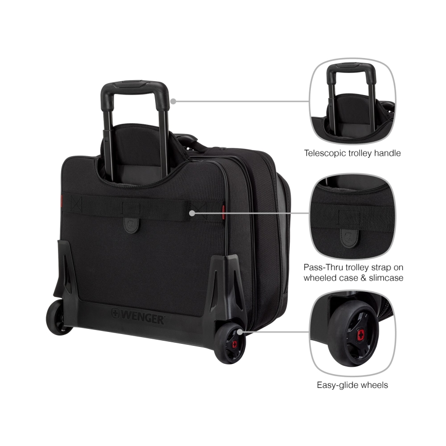 Wenger - Rejsetaske på hjul 23 l 17" + Laptoptaske 15,4" Potomac sort