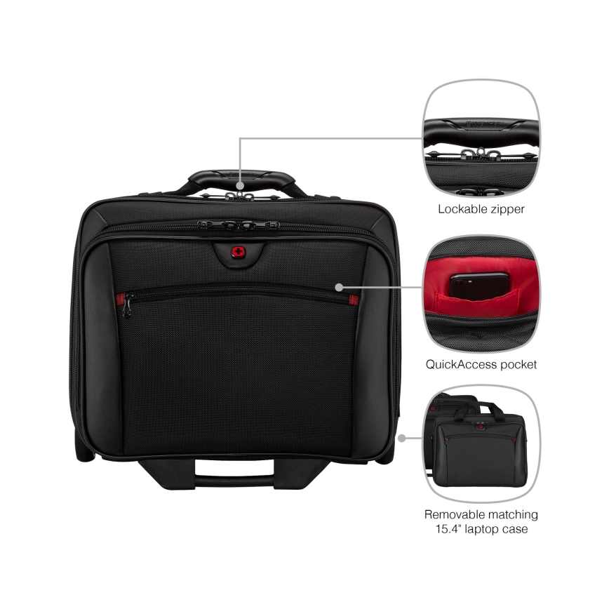 Wenger - Rejsetaske på hjul 23 l 17" + Laptoptaske 15,4" Potomac sort