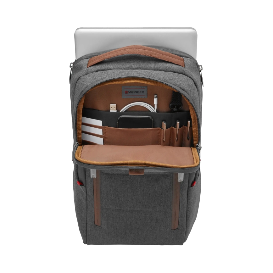 Wenger - Rygsæk til laptop 15 l 16" med tablet-lomme 12" + crossbody bag By Upgrade 02.01.2001 grå