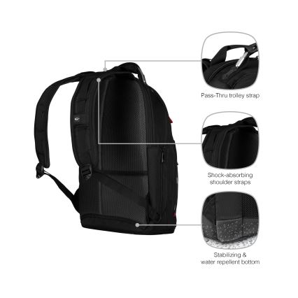 Wenger - Rygsæk til laptop 20 l 15" med tablet-lomme 10" Gigabyte sort