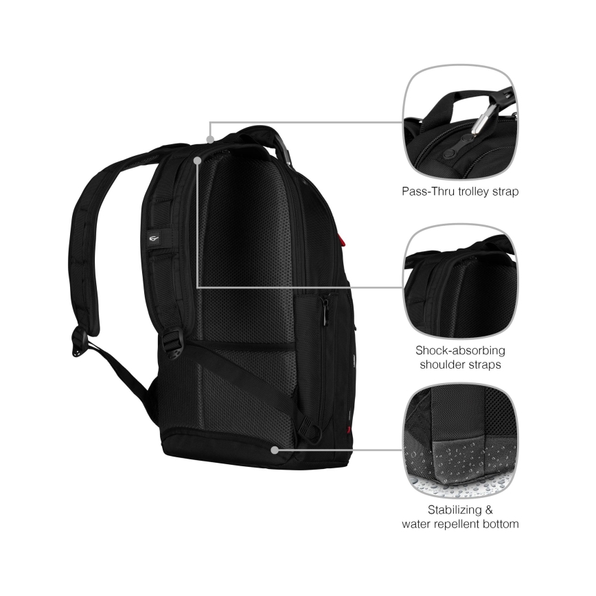 Wenger - Rygsæk til laptop 20 l 15" med tablet-lomme 10" Gigabyte sort