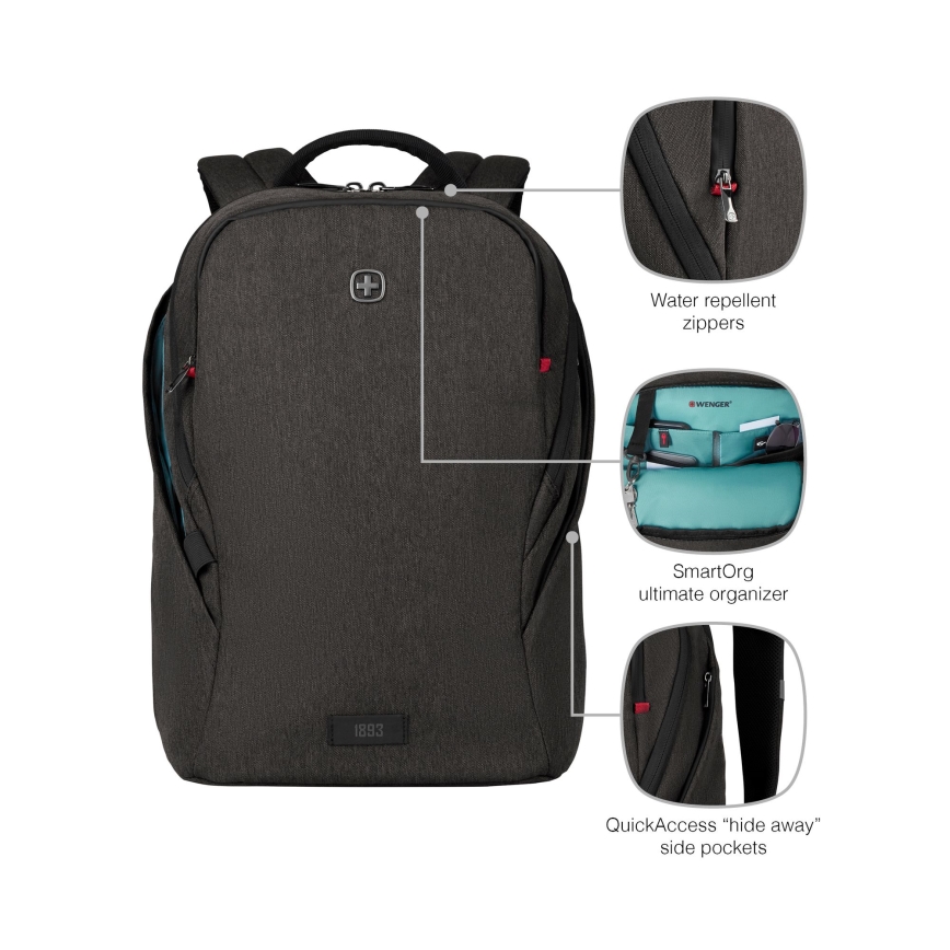 Wenger - Rygsæk til laptop 21 l 16" med tablet-lomme 10" MX Belysning sort