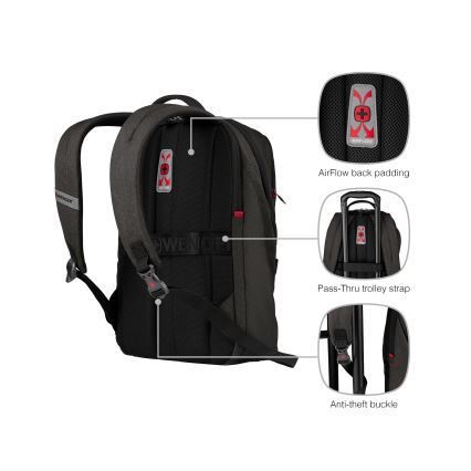 Wenger - Rygsæk til laptop 21 l 16" med tablet-lomme 10" MX Belysning sort