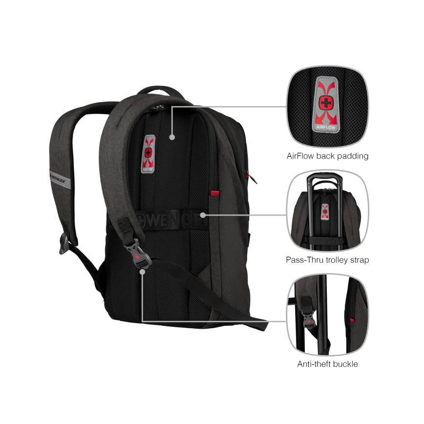Wenger - Rygsæk til laptop 21 l 16" med tablet-lomme 10" MX Belysning sort