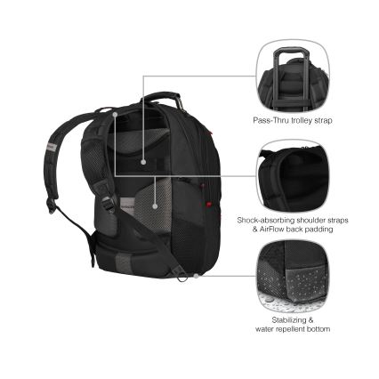 Wenger - Rygsæk til laptop 25 l 16" med tablet-lomme 10" Pegasus Deluxe sort