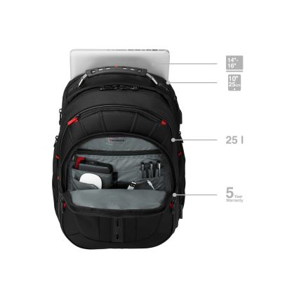Wenger - Rygsæk til laptop 25 l 16" med tablet-lomme 10" Pegasus Deluxe sort