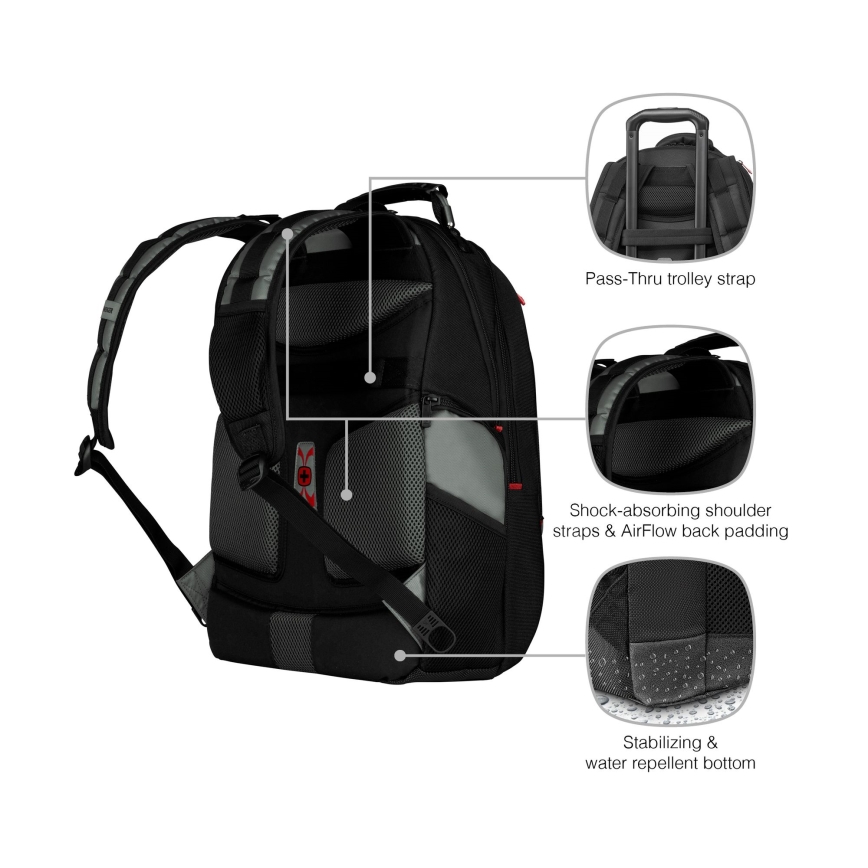 Wenger - Rygsæk til laptop 25 l 17" med tablet-lomme 12" Pegasus sort/grå