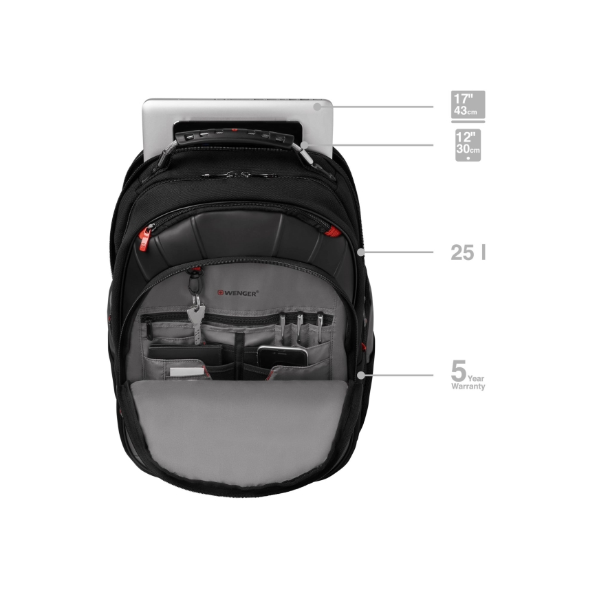 Wenger - Rygsæk til laptop 25 l 17" med tablet-lomme 12" Pegasus sort/grå