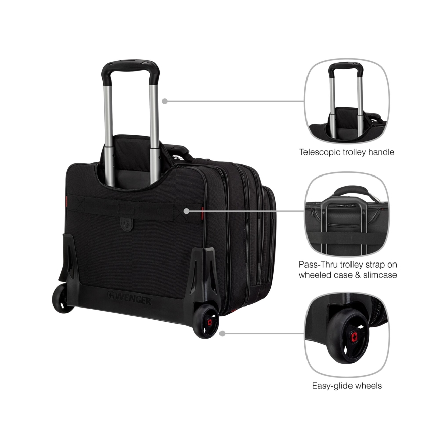 Wenger - Travel suitcase on hjul 25 l 17" + Laptoptaske 15,6" Patriot sort
