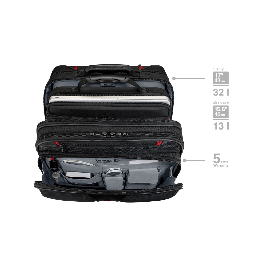 Wenger - Travel suitcase on hjul 25 l 17" + Laptoptaske 15,6" Patriot sort