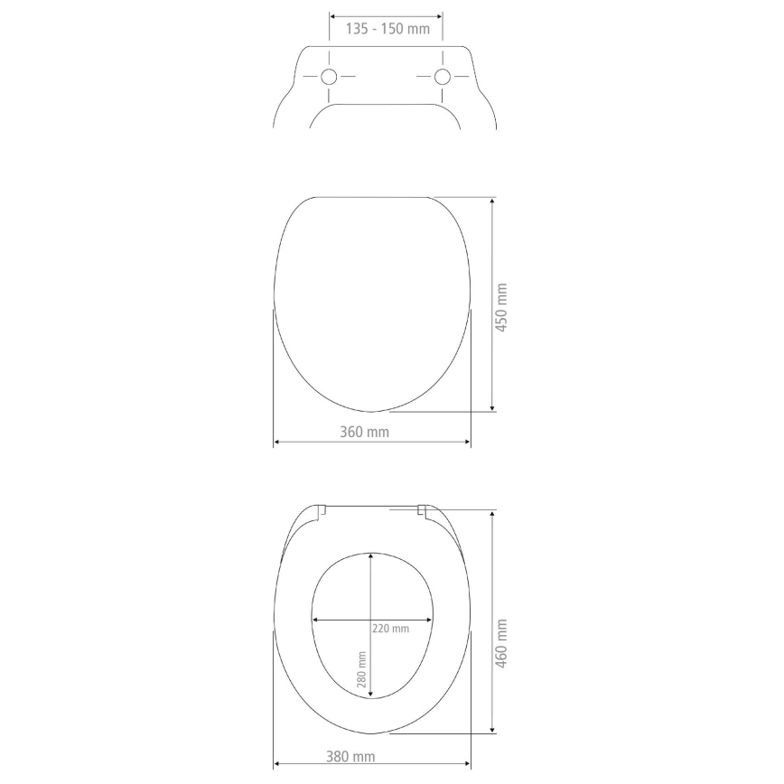 WENKO 105000100-WC toiletsæde AURORA 45x36 cm hvid