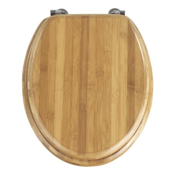 WENKO 144726100 - Toiletsæde BAMBOO 34x41 cm brun/sølv