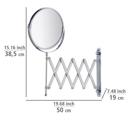 WENKO 15165100 - Kosmetikspejl EXCLUSIVE 19x38,5 cm poleret krom