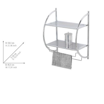 WENKO 15173100 - Hylde EXCLUSIVE 45,5x54,5 cm blank krom
