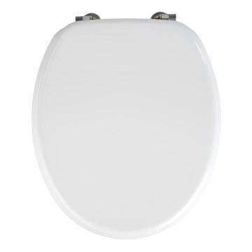 WENKO 154008100-WC toiletsæde VALENCIA 43x36 cm hvid/sølv