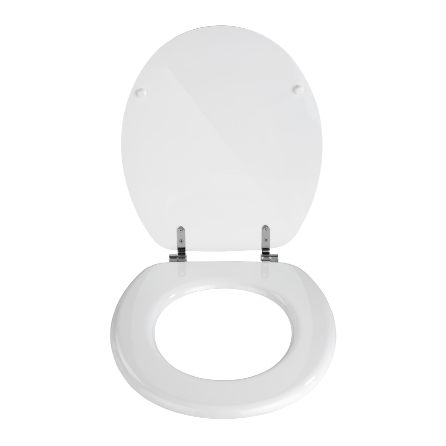 WENKO 154008100-WC toiletsæde VALENCIA 43x36 cm hvid/sølv