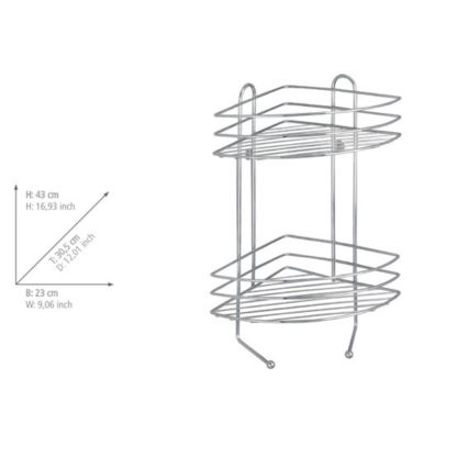 WENKO 15498100 - Hjørnehylde EXCLUSIVE 23 x 30,5 cm poleret krom