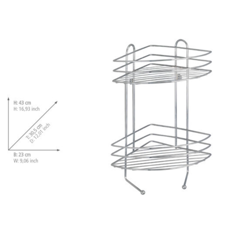 WENKO 15498100 - Hjørnehylde EXCLUSIVE 23 x 30,5 cm poleret krom