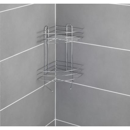 WENKO 15498100 - Hjørnehylde EXCLUSIVE 23 x 30,5 cm poleret krom