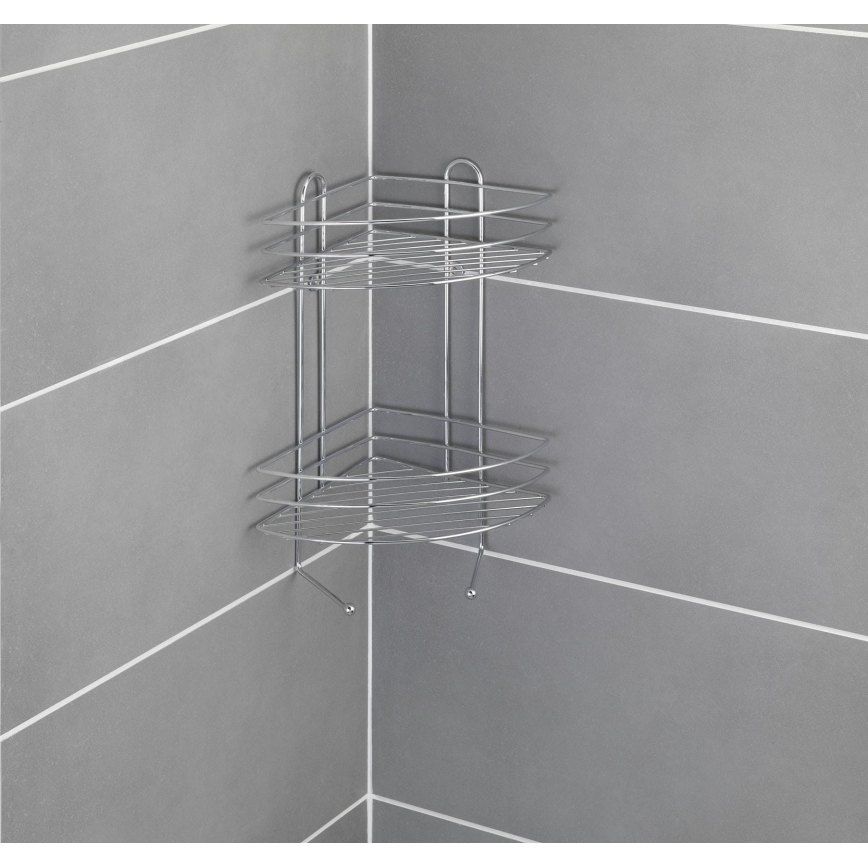 WENKO 15498100 - Hjørnehylde EXCLUSIVE 23 x 30,5 cm poleret krom