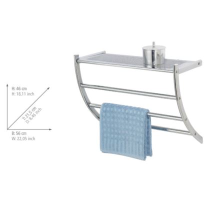 WENKO 15578100 - Håndklædestativ PESCARA 56x46 cm i blank krom